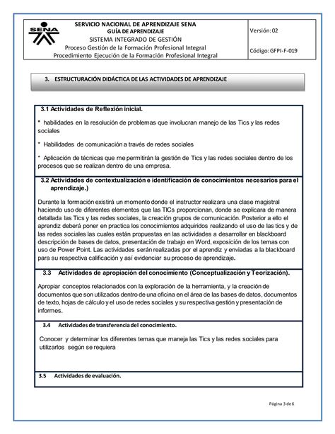 Gfpi F Formato Guia De Aprendizaje Internet Tics Pdf