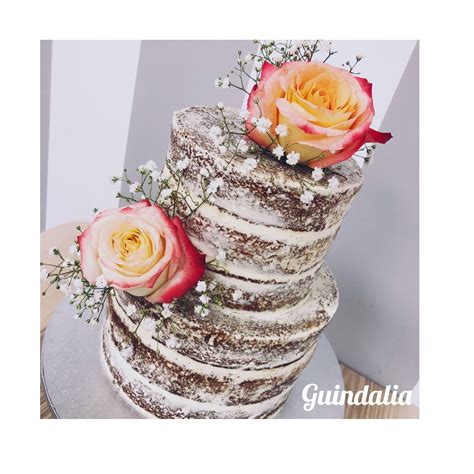 Naked Cake Dos Pisos Con Rosas Y Paniculata Andre Diaper Cake Cakes