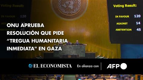 Onu Aprueba Resoluci N Que Pide Tregua Humanitaria Inmediata En Gaza