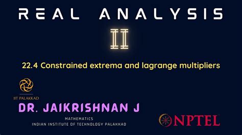 22 4 Constrained Extrema And Lagrange Multipliers YouTube