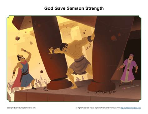 God Gave Samson Strength Story Illustration