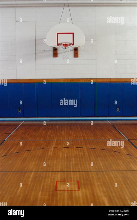 Basketball Court in High School Stock Photo - Alamy