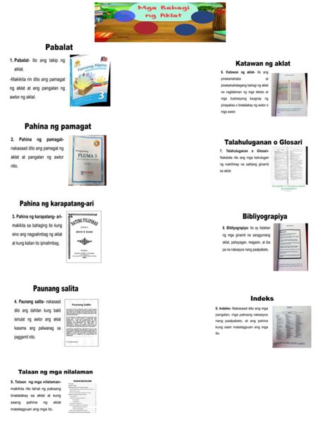 mga bahagi ng aklat  sa mga estudyanteng elem ki studocu
