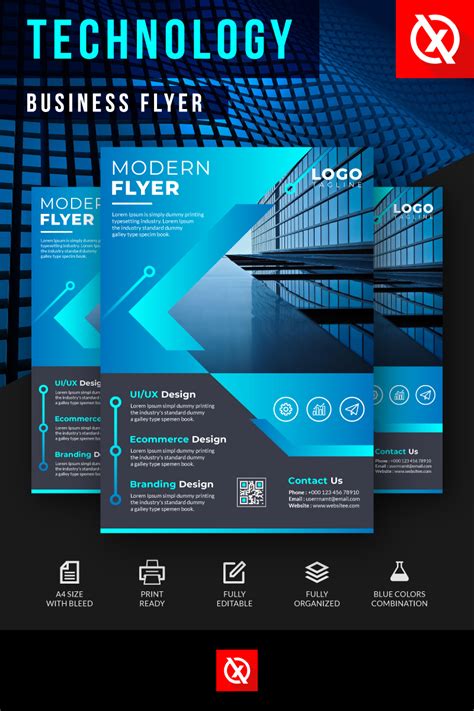 Stylish Digital Technology Flyer Corporate Identity Template