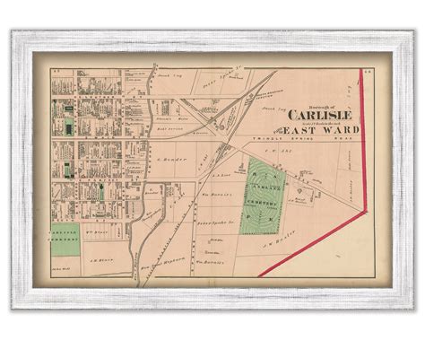 Carlisle Pennsylvania 1872 Map Replica Or Genuine Original Etsy