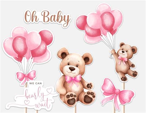 Teddy Bear Balloon Centerpieces Baby Shower Girl We Can Bearly Wait