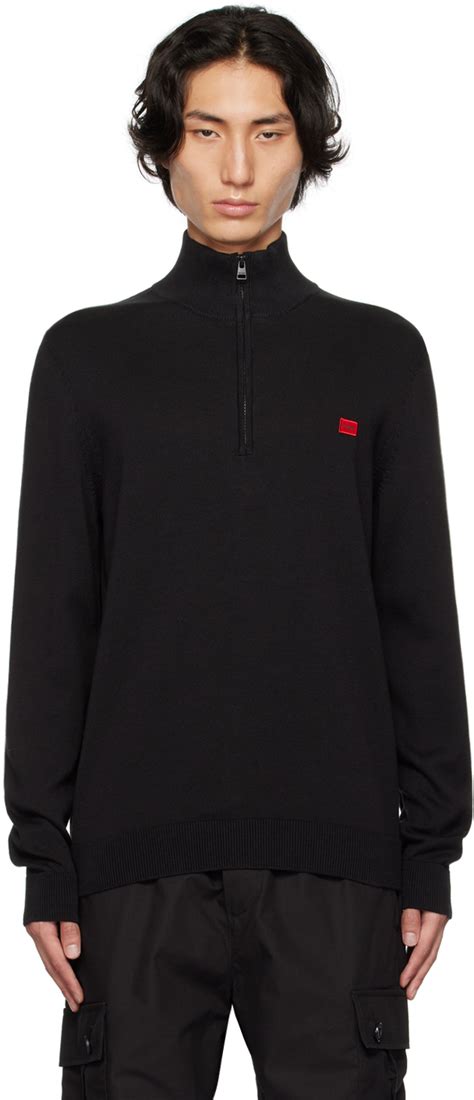 Black Half Zip Sweater By Hugo On Sale