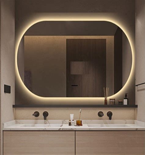 Espelho Lapidado Oval Iluminado Led Quente 60x80cm Woodglass