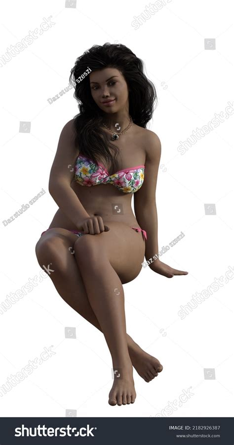 Sexy Pretty Women Bikini 3d Illustration Stock Illustration 2182926387 Shutterstock