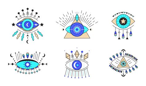 Evil Eyes Vector Png Images Evil Eye Icon Vector Set Magic Ornament