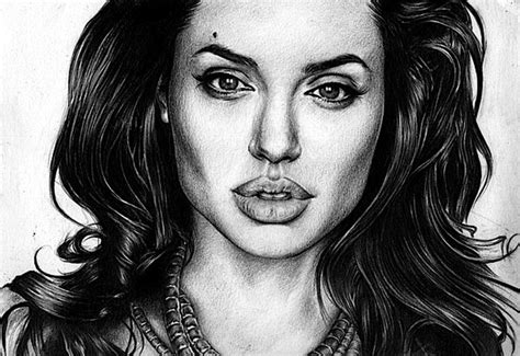 Angelina Jolie Pencil Drawing By TS Abe Brixton Portrait Portrait