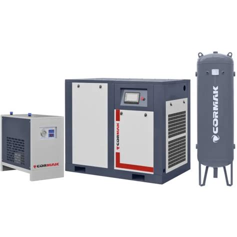 Винтов компресор + разширителен съд 500L + изсушител N50S CORMAK THEOR ...
