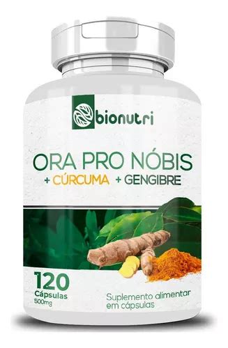 Ora Pro Nóbis Cúrcuma Gengibre 120 Cápsulas 500mg Parcelamento