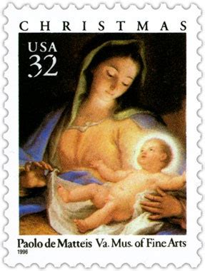 This 1996 Christmas Stamp Features A Detail From Adoration Of The