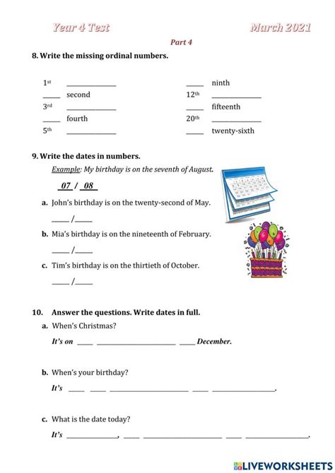 Date In Numbers What S The Date Today Ordinal Numbers What Is The