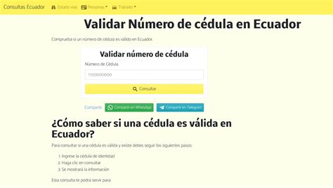 Validar Número de Cédula en Ecuador 2025 elyex