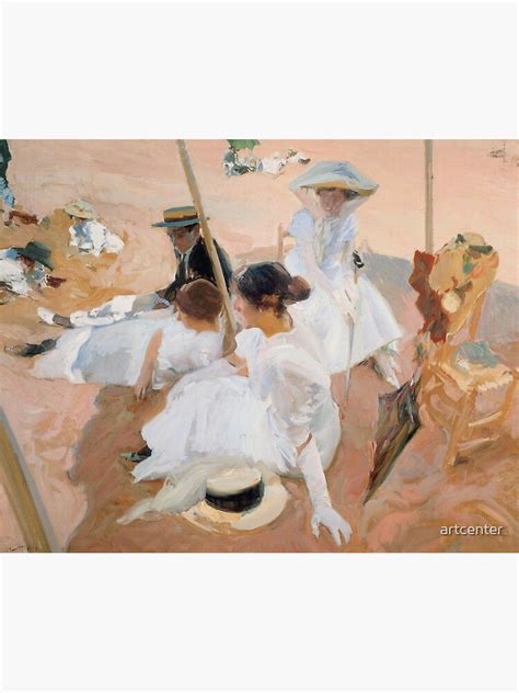 Joaquin Sorolla Y Bastida Under The Awning On The Beach At Zarauz