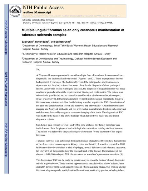 (PDF) Multiple ungual fibromas as an only cutaneous manifestation of ...