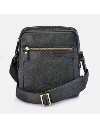 DAVILETTO Bolso Bandolera De Hombre Piel Grande Negro