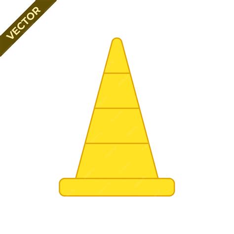 Premium Vector | Yellow line safety cone vector illustration with ...