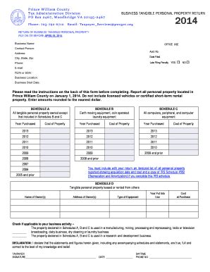 Business Tangible Return Form Prince William County Government