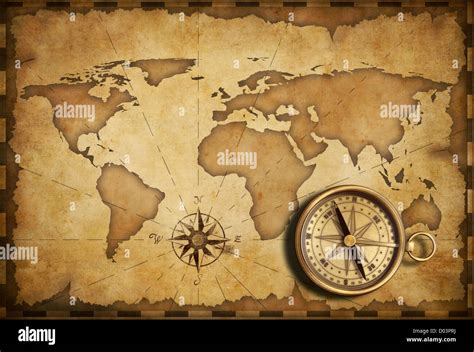 Old World Maps With Compass