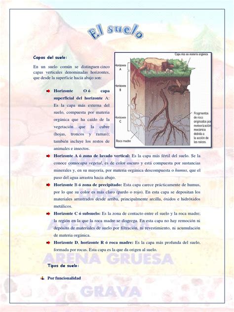 Capas Del Suelo Tipos De Suelodocx Suelo Roca Geología