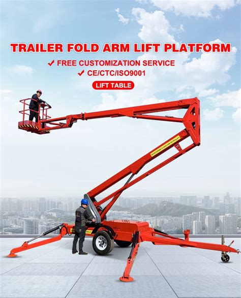 M M Kg Hydraulic Trailer Mounted Man Lift Platform Electric