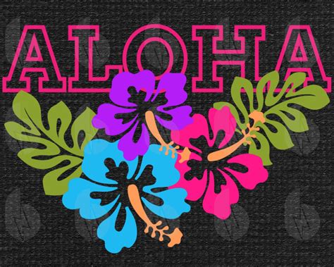 Aloha Hawaii Hibiscus Summer Svg Files For Cricut Silhouette Etsy