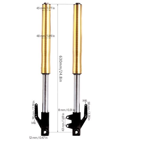 Upside Down 630mm 45 48mm Front Forks Triple End For 12mm Razor Monkey