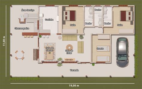 P I Casa Para S Tio Quartos E Varanda Invertido Vgprojetos