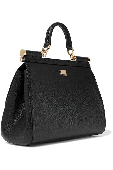 Dolceandgabbana Sicily Appliquéd Printed Textured Leather Shoulder Bag The Outnet