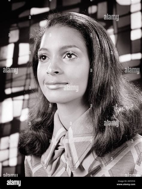 1970s Portrait African American Woman Long Hair Stained Glass Window