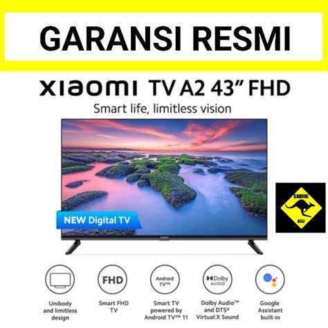 Jual XIAOMI TV A2 SERIES 43 INCH FHD DIGITAL ANDROID TV GARANSI RESMI