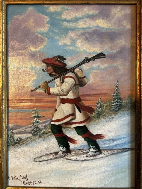 Cornelius Krieghoff ‘the Trapper Oil Painting 19th C Canadian Canada