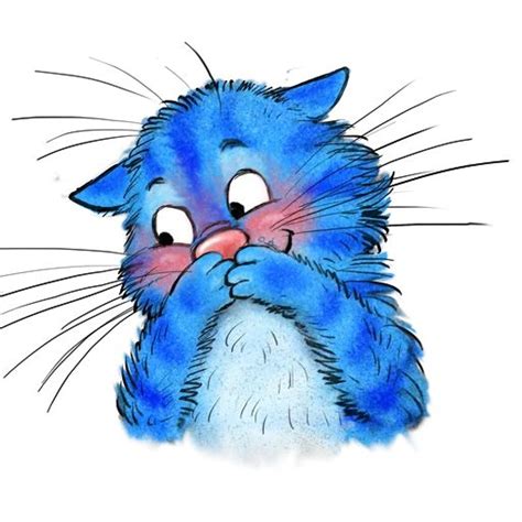 Набор стикеров для Telegram «Синие Коты» | Cats illustration, Cat ...