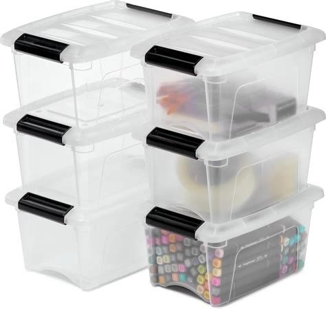 Iris Ohyama Aufbewahrungsboxen Mit Deckel 5L 6er Set Transparent