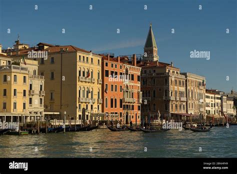 View Along The Grand Canal With Gondolas And St Marks Basilica In The