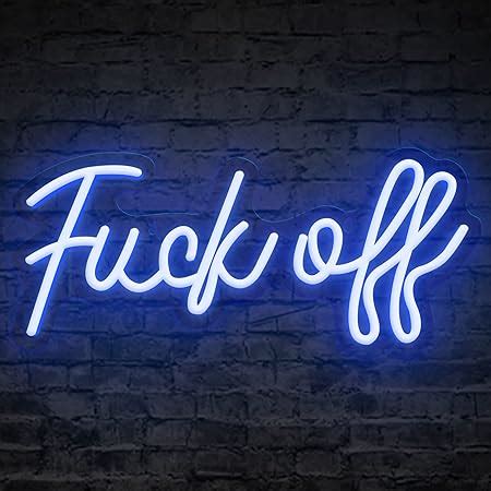ATOLS Fuck Off Neon Signs For Wall Decor Reusable Blue Fuck Off Light Up Signs For Bedroom Kid