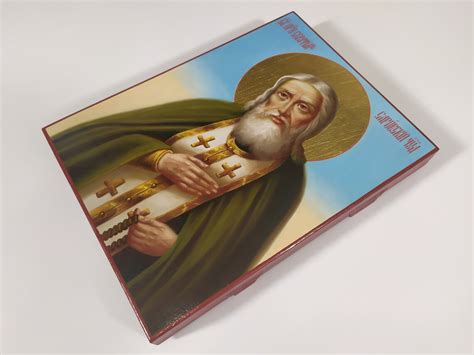 Saint Seraphim Of Sarov Russian Orthodox Icon Hand Painted Etsy