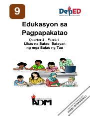 SLM ESP 9 Q2 MODULE 4 Pdf 9 Edukasyon Sa Pagpapakatao Quarter 2