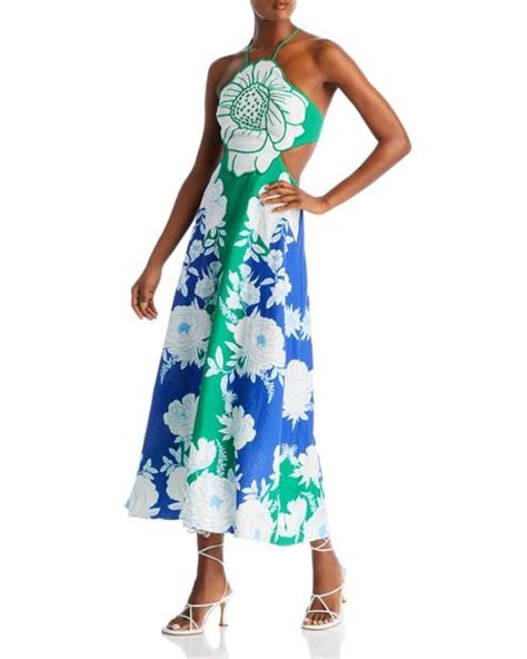 Farm Rio Soft Garden Maxi Dress In Blue Lyst