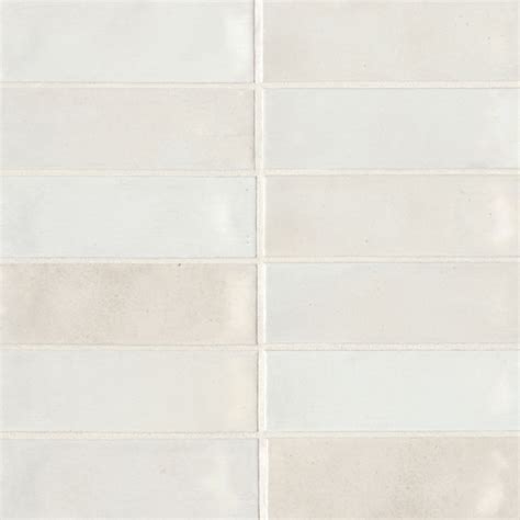 Bedrosians Celine White 2 X 6 Gloss Porcelain Floor Wall Tile