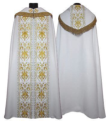 White Gothic Cope With Stole K Abf Vestment Capa Pluvial Blanca