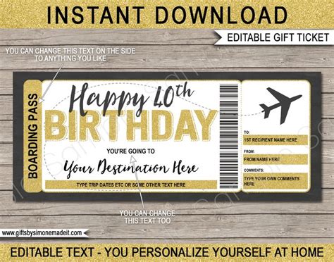 Th Birthday Boarding Pass Template Boarding Pass Template Happy