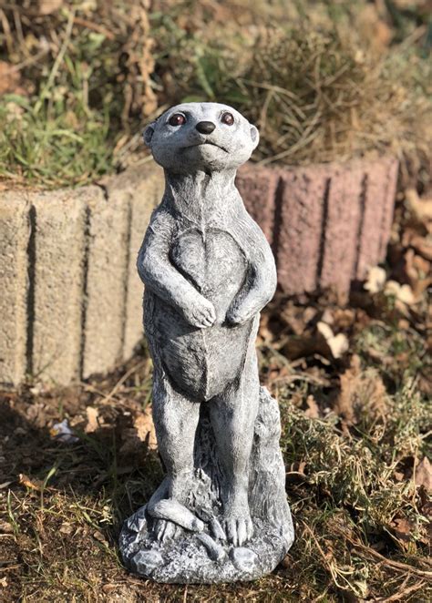 Steinfigur Erdmännchen stehend Gartenfigur Steinfiguren wetterfest