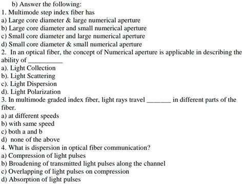 Solved Multimode Step Index Fiber Has A Large Core Diameter Large