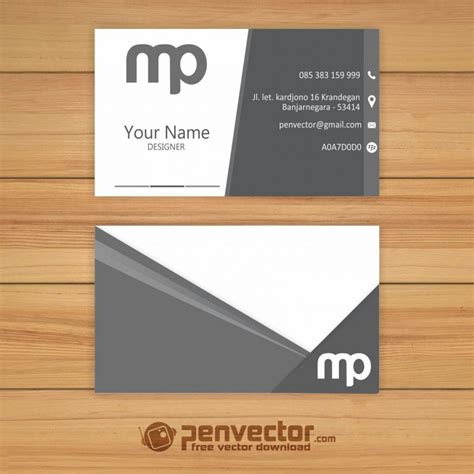 Grey Business Card Free Vector