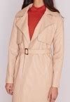 Missguided Faux Leather Trench Coat Nude 85 Missguided Lookastic