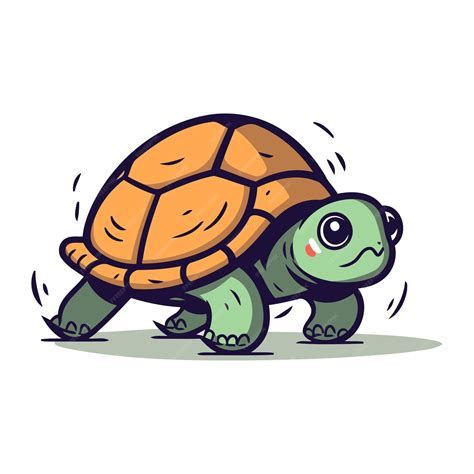 Premium Vector Cartoon Funny Turtle Vector Illustration Isolated On A